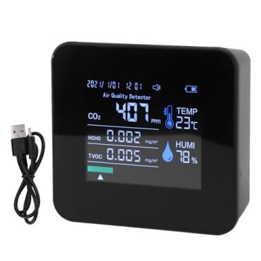 Imagem de VOMEKO 9 em 1 Monitor de qualidade do ar interno, PM2.5 PM10 PM1.0 CO2 HCHO TVOC Temperatura Tempo de umidade Exibir testador de qualidade do ar, para casa, escritório, escola e