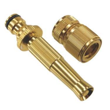 Imagem de Kit para mangueira jardim com esguicho alumínio p/ engate rápido regul