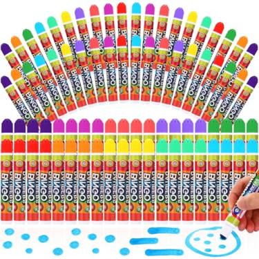 Imagem de Crtiin Conjunto de 80 marcadores de pontos de bingo em cores sortidas, 12 ml/11,3 g, suprimentos de bingo, marcadores de tinta para arte e artesanato, materiais de pintura, desenho e colorir para