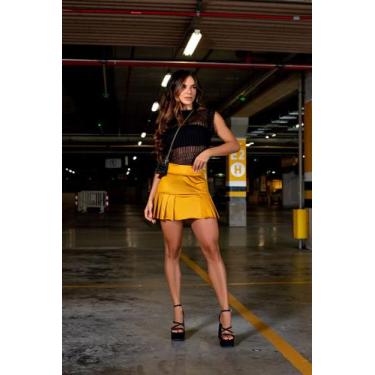 Imagem de Conjunto feminino luxo saia malha cirre body tule bordado ganho único 