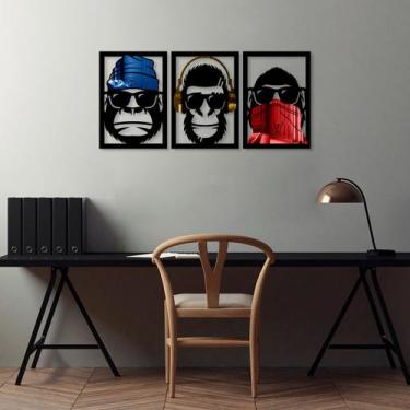 Imagem de Quadros Decorativos Espelhados Macacos de Grife - Geral