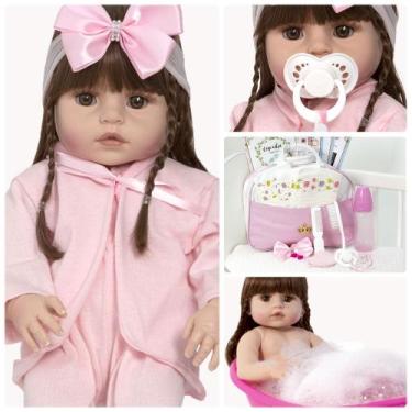 Imagem de Bebe Reborn Realista Princesa Enxoval Completo Pode Banho - Cegonha Re