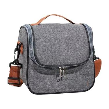 Imagem de Bolsa Térmica Com Alça Lanche Bebida Lancheira Portátil Trabalho Fitness(Cinza)