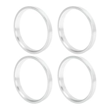 Imagem de INFINAUTO Anéis centralizados no cubo da roda do carro OD 79,6 mm para ID 71,6 mm eixo central de rodas amortecedores Hubrings liga de alumínio tom prata durável