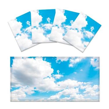 Imagem de SCWISOAS Pacote com 4 capas de luz fluorescente para luzes de teto - Capa magnética de nuvem para luminárias fluorescentes ou LED 6 pés x 1,2 m para sala de aula, casa, escritório, filtros de