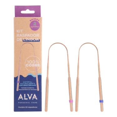 Imagem de Kit 2 Raspador de Língua em Cobre Alva com identificador
