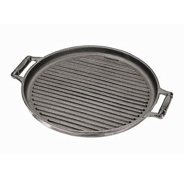 Imagem de Chapa Estriada Grill Redonda Alça Ferro Panela Mineira 37cm