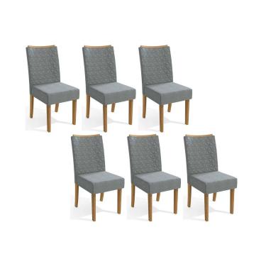 Imagem de Kit 2 Cadeiras de Cozinha 2CAD129FR 6 Un Freijo/Linho Cinza A056 - Kappesberg