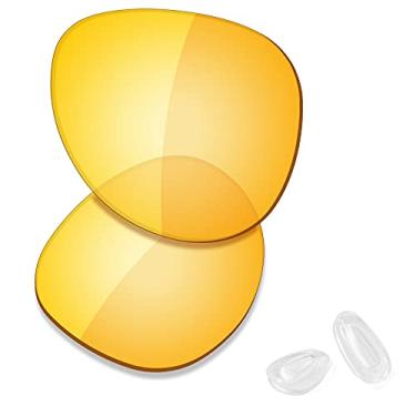 Imagem de SAUCER Lentes de reposição premium e protetores de nariz para óculos de sol Oakley Elmont L OO4119 60 mm High Defense - Amarelo HD