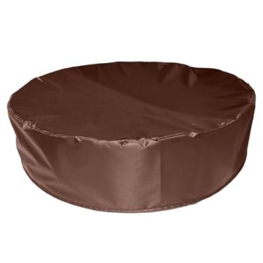 Imagem de TTETTZ Capa protetora para caixa de areia, capa redonda para piscina, cobertura impermeável multifuncional para piscina inflável, banheira infantil e casa, Café 160x30cm