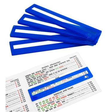 Imagem de QANIUOS Mahjong Line Finder, Mahjong Rules Reader, Acrylic Card Rules Helper for Mahjong Players Accessories and Gifts (Blue*4)