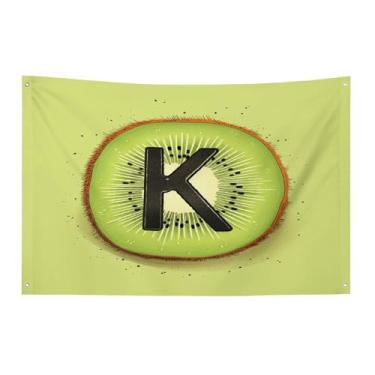 Imagem de Bandeira com quatro furos bandeiras para todos os climas Kiwi arte padrão impresso bandeira decorativa bandeiras de poliéster adequadas para uso interno e externo 89 x 159 polegadas