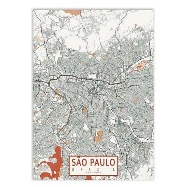 Imagem de Placa Decorativa São Paulo Mapa Cidade Estilo App