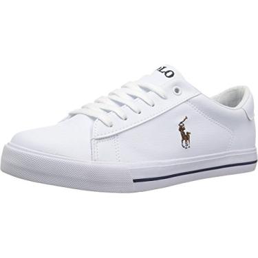 Imagem de Polo Ralph Lauren Tênis infantil Easton II, Jogador de pônei branco, 6 Big Kid