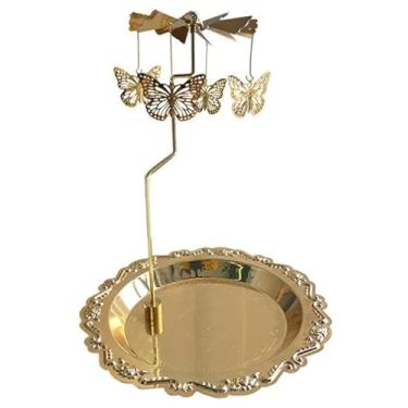 Imagem de Castiçal giratório de borboleta retrô com bandeja redonda, borboleta, spinner, giratório giratório, decoração de casa