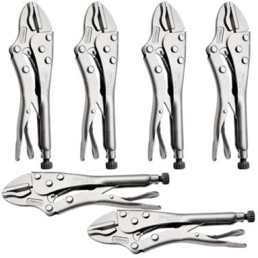 Imagem de Kit 6 Alicates de Pressão Tramontina Original Com Mordente Triangular 