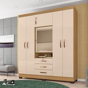 Imagem de Guarda Roupa Casal Ambiente Imperatriz Carvalho Americano Off White - Incorplac