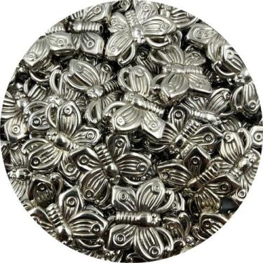 Imagem de Miçanga Passante Borboleta 24x31mm Níquel 10pçs 23g - Macall
