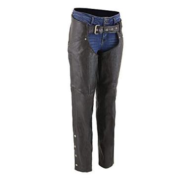Imagem de Milwaukee Leather SH1173 Calça feminina preta clássica de couro com bolso no quadril - PP