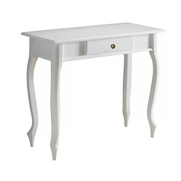 Imagem de Aparador De Sala Rústico Madeira 1 Gavetas Pés Luiz Xv - Branca Laca