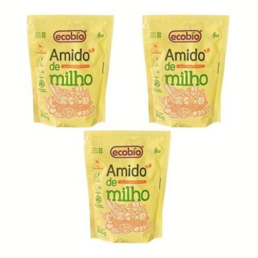 Imagem de Kit 3 Amido de Milho Não Transgenico Ecobio 600g