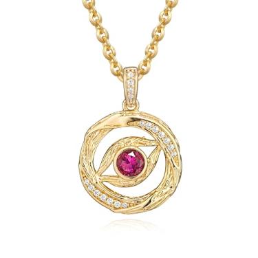 Imagem de BENEIGE Colar de ouro banhado a ouro com pingentes de zircônia cúbica para mulheres, Latão, Zircão