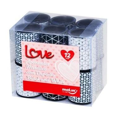 Imagem de Apontador metálico love black and white - MOLIN