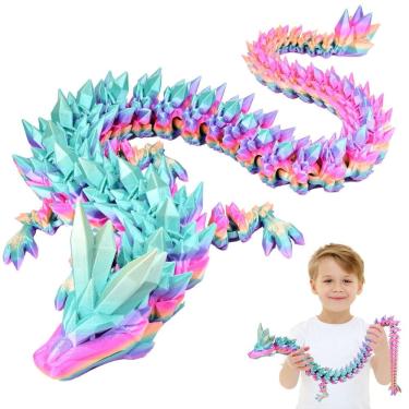 Imagem de Brinquedos articulados Dragon LOCYFENS grandes de 76 cm impressos em 3D