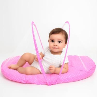 Imagem de Mini Berço Portátil para Bebê com Mosquiteiro – Ninho Acolchoado, Confortável e Dobrável