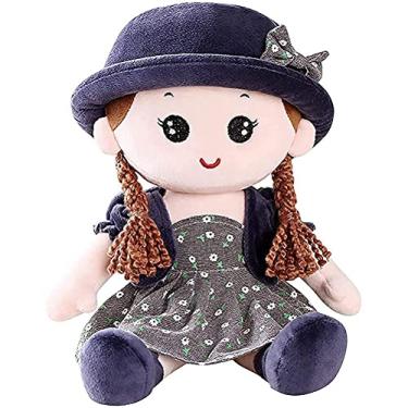 Imagem de XUXHOU Baby Girl Pano Boneca, 13.8in PP Algodão Soft Plush Princesa Boneca Brinquedo Recheado para Crianças Decoração do Quarto (blue)