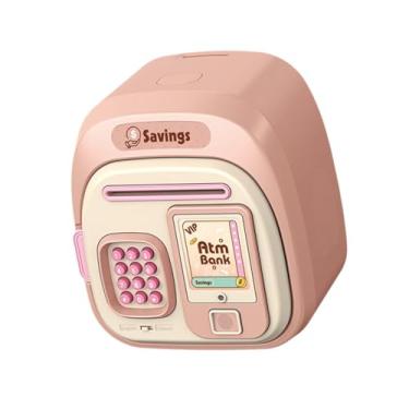 Imagem de Esquirla Cofrinho Cofrinho Desenho Animado Decoração de Mesa Meninos e Meninas Caixa de Poupança Senha Bloqueio Idade 3-8 Anos Meninas Meninos Crianças, Rosa