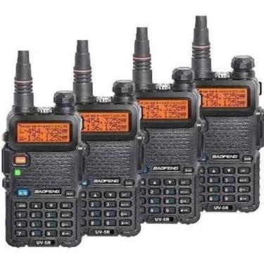 Imagem de Kit 4 Rádios Comunicador Walkie Talkie Baofeng Bf Uv-5R - Radio Comuni