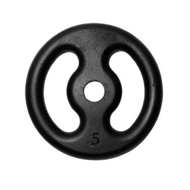 Imagem de Anilha Fitness Ferro Pintada Academia Musculação Treino 5Kg - Fundgard