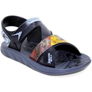Imagem de Sandália Jurassic Flip Grendene Kids Menino - Grafite e Preto, 33/34