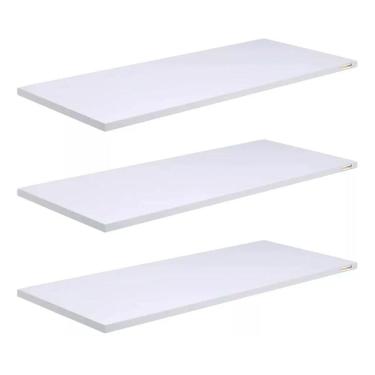 Imagem de Prateleiras 40X20 3Un Mdf Preto Acompanha Kit Instalação