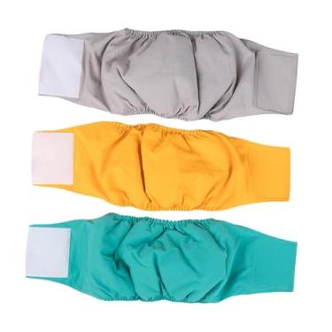 Imagem de Ｂｅｓｇａ 3 peças fraldas reutilizáveis para cães, faixas para barriga masculinas, calcinhas respiráveis, envoltório macio e reutilizável para barriga de, M