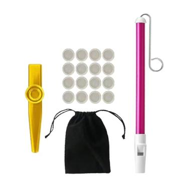 Imagem de menolana Flauta de boca Kazoo, instrumento musical leve com membranas para apresentações, amantes da música, concertos, palco infantil, Amarelo