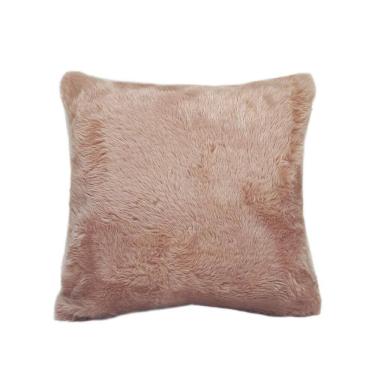 Imagem de Almofada De Pelo Pelúcia Pelo Curto Luxo Rose