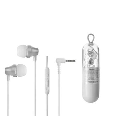 Imagem de Fone de Ouvido Branco Confortável com Fio Estojo Conector P2 - MINISO