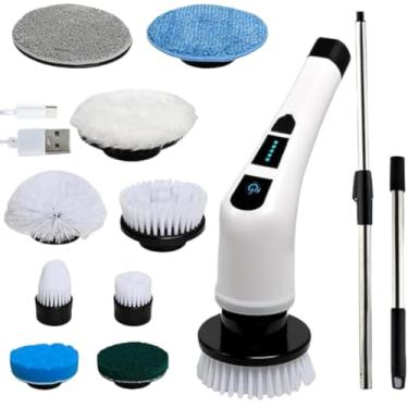 Imagem de Esfregão Elétrico 9 Em 1 Sem fio Escova De Limpeza Pesada Multiuso Recarregável Giratória(9 em 1)