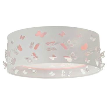 Imagem de Luminária Infantil Plafon Borboletas Duplo 50x16 Rosa bebê - Tom Luz