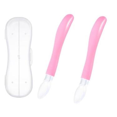 Imagem de 2 Peças Colher de Silicone Bebe Segurança Alimentação - Suzan Presente