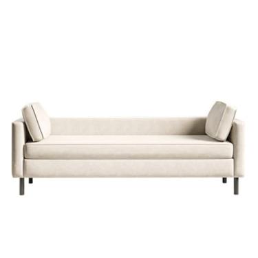 Imagem de Banco de armazenamento de extremidade da cama banco de cama branco, assento otomano estofado de pano técnico moderno com pernas pretas, banco longo para quarto, sala de estar, hall de entrada, entrada