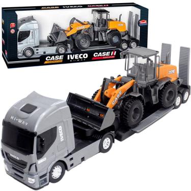 Imagem de Brinquedo Colecionável Miniatura Caminhão Carregadeira Iveco