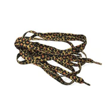 Imagem de zaoalife 4 pares de cadarços com estampa de leopardo, cadarços finos e planos com estampa de leopardo, acessórios de cadarço de tênis atlético