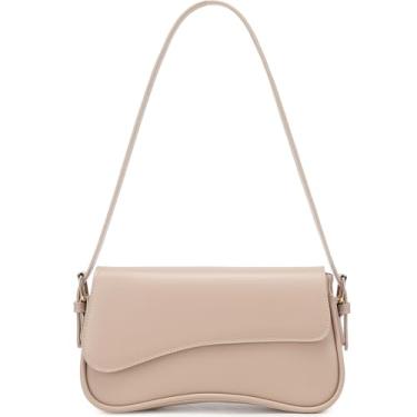 Imagem de SYXLCYGJ Bolsa de ombro feminina moderna de couro vegano, Hobo, bolsa tiracolo, Nude., Tendência