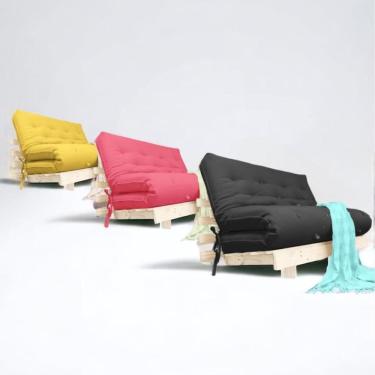 Imagem de Sofá Cama Casal Futon Tokio D33 Madeira Pinus Natural