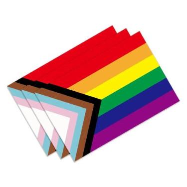 Imagem de Adesivo De PVC Para Carro Com a Bandeira Do Orgulho Intersexo LGBT, 3 