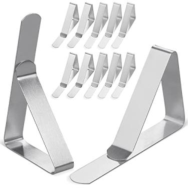 Imagem de Clipra Clipes de toalha de mesa [marca com sede nos EUA] – Pacote com 12 clipes de mesa de aço inoxidável à prova de ferrugem para casa, restaurantes, piquenique, festa, mesas de jantar – serve para