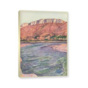 Imagem de Moldura de champanhe. Pinturas a óleo famosas, (sem título 18) de Ferdinand Hodler, reprodução impressa em tela, arte de cenário para decoração de sala de estar. 40 x 56 cm - 15,7 x 20,1 pol